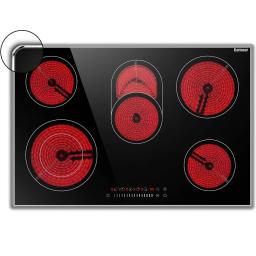 Karinear Electric Cooktop 30 Inch, 8400w 5 Burners Electric Stove Top, Built-in Ceramic Cooktop with Frame, 220-240v, Hard Wire