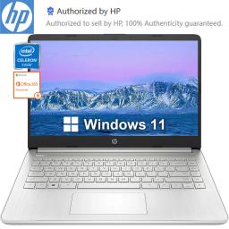 HP Newest 14" Business Laptop,Intel Celeron N4120,Up to16GB RAM,384GB Storage(128GB eMMC+256GB Micro SD),1Year Office 365,Silver