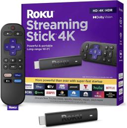 Selling new Roku Streaming Stick 4K | Portable Roku Streaming Device 4K/HDR/Dolby Vision, Roku Voice Remote, Free & Live TV