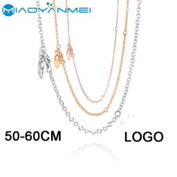 925 Sterling Silver Necklace Fit Original Pandora Pendants 50-60cm Adjustable Length Thin Necklace Women Fashion Jewelry Gift