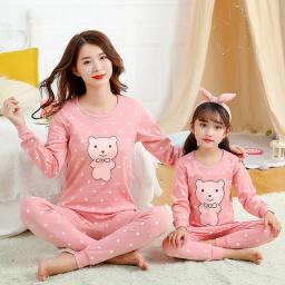 Mommy and Daughter Matching Outfits Pajamas Family Look Mother Daughter Son Homewear Cotton Pyjamas Kids Mommy And Me Clothes