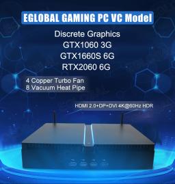 EGLOBAL Intel i3 i5 i7 i9 processer VC gaming computer support 8th 9th 9900 9700 9600 with Type-C GTX1060 3G 8 Core 16 Threads