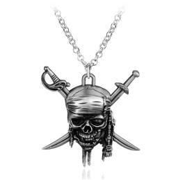 Fashion Vintage Charm Pirates Of The Caribbean Necklace Jack Sparrow's Skull Pendant Jewelry Men Women Gifts