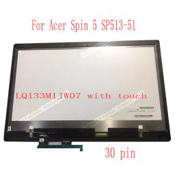 Original 13 INCH Replacement For Acer Spin 5 SP513-51 IPS LCD Screen+Touch Digitizer Assembly FHD 30pins edp model n16w1