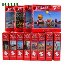 TOBEFU 500pcs Jigsaw Puzzle Decompression Assembling Picture Landscape Puzzles Toy for Adult Children Kids Game Educational Toys