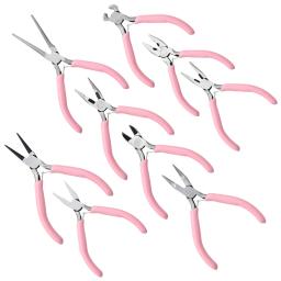 Cute Pink Color Handle Anti-slip Splicing and Fixing Jewelry Pliers Tools & Equipment Kit for DIY Jewelery Making Needlework