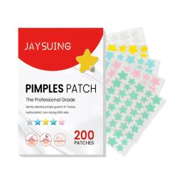 200 Counts Colorful Hydrocolloid Cute Star Shaped Acne Pimple Patch For Face Invisible Zit Cover Stickers Skin Care