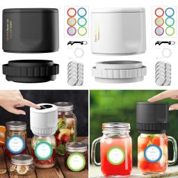 All-in-One Jars Sealer 10Jar Lids Cordless Automatic Jar Sealer Set Compatible with Food Saver for Wide Regular Mouth Mason Jars