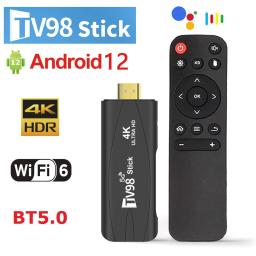 LEMFO TV98 Mini TV Stick Android 12 Support 8K Video 4K  2.4G&5G Body Feeling Game Set Top Box 16GB 32GB Wifi 6 3D smart TV Box