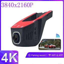 Upgraded 4K Dash Cam All-in-one Package, 3840x2160 UHD 2K 1080P Full HD Car DVR Camera Dash Cam Dvr WIFI 24H Parking Monitor