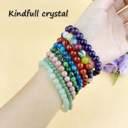 4/6/8mm Crystal Bracelet Beads Amethyst Healing Reiki Gemstones For Woman Jewelry Handmade Wrap Bracelet DIY Gifts