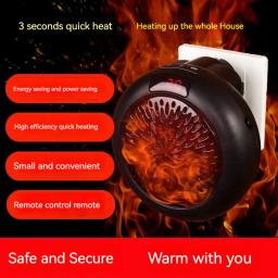 Portable electric heater Mini Wall-mounted home desk Heater Heater Quiet remote Quick heating thermostat