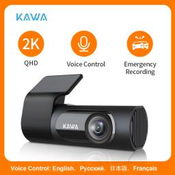 KAWA Car DVR D6 Dash Camera for Car 1440P Video Recorder EN RU FR JP Voice Control 24H Parking Mode App Control Night Vision