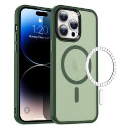 Alpine Green Magnetic Matte Case For Magsafe Mag Safe iPhone 15 14 Plus 13 Pro Max 12 14Pro iPhone13 13Pro Military Armor Cover