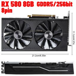 RX580 8GB Graphics Video Card with Dual Fan Graphics Card GDDR5 256-Bit for PC Gaming GT610 1/2GB Graphics Card Single Fan DDR3