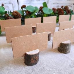 10 tree stump card holders+10 cards Wedding party decoration decorations message cards