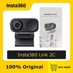 Insta360 Link 2C - Auto Framing,AI Noise-Canceling Mic,PTZ 4K Webcam for PC/Mac,Video Calls,Gaming,Streaming,Online Education