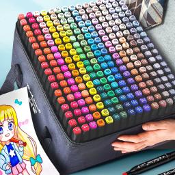 24-168 Colors Oily Art Marker Pen Set for Draw Double Headed Sketching Oily Tip Based Markers Graffiti Manga School Art Supplies