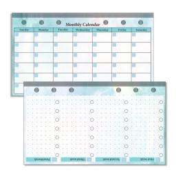 82 Sheet Meal Planning Pages A6 Planner Replacement Colorful A6 Planner Refill Kit 82 Sheet 2024 Monthly Weekly Planner Calendar