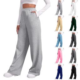 Women’s Fleece Lined Sweatpants Wide Straight Leg Pants Bottom Sweatpants Joggers Pants Workout High Waisted Yoga Pants With