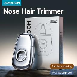 JOYROOM IPX7 Waterproof Ear and Nose Hair Trimmer Rechargeable Painless Eyebrow Nose Hair Clipper for Men Women Dual Edge Blades