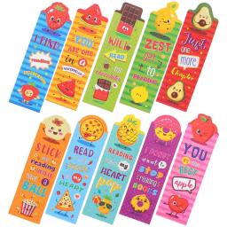 30 Pcs Children's Bookmark Happy Birthday Classroom Gifts Bookmarks for Kids Markers Reading Fruit 8-12 Bulk Cartoon