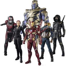 Marvel SHF The Avengers Iron Man Thanos Captain America Spider-Man Movable figure Handmade model children favorite gift colorbox