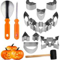 Halloween Pumpkin Carving Kit Bat Shaped Engraving Mold Stainless steel Baking Cookies Mold DIY Professional Carving Stencils