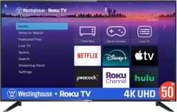 Roku TV - 50 Inch Smart TV, 4K UHD LED TV with Wi-Fi Connectivity and Mobile App, Flat Screen TV Compatible with Apple Home Kit,