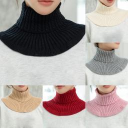 Hand Knitted Cotton Fake Collar Winter Detachable High Collars For Women Solid Color Turtleneck Dickey Collar Warmer New Arrival