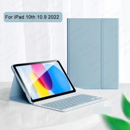 For iPad 10th 10.9 Case With Smart Magnetic Detachable Keyboard For Apple iPad 10 Gen 10.9-inch 2022 A2757 Pencil Holder Cover