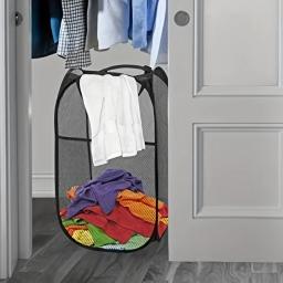 Space-Saving Fabric Laundry Hamper - Collapsible & Portable Mesh Design with Sturdy Carry Handles for Home Use