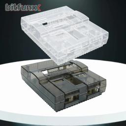 Bitfunx SNES Replacement Shell Transparent Case for Nintendo SNES SFC US Version Retro Gaming Consoles Translucent Black