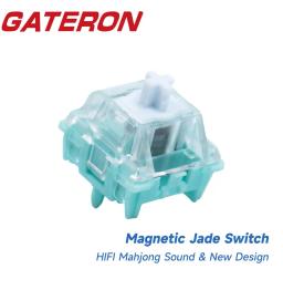 Gateron Magnetic Jade Switch Linear Magnetic Mechanical Keyboard HIFI Pre Lubed SMD Hall Sensor Pre Travel Freely setting HM66