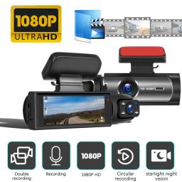 Dash Camera Front And Inside,3.16inchdash Cam 1080P G Sensor HD Night Vision Loop Recording Wide Angle Car DVR