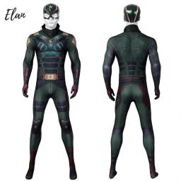 In Stock The Boys Soldier Boy Cosplay Costume Green Man Zentai Suit Leather Hat Outfit Full Set and Individual Items Are Sold