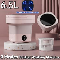 Folding Mini Washing Machine Portable Laundry Washing Bucket Spin Dryer Bucket Travel Home Clothes Underwear Socks Mini Washer