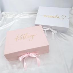 Personalize Bridesmaid Gifts Box Empty Party Proposal Wedding Card Custom Name Stickers Labels Box for Mother Birthday Idea Logo