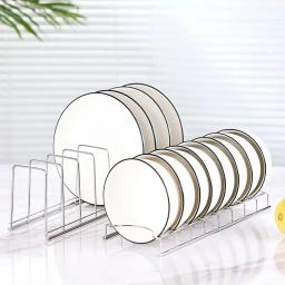 Kitchen Bowl Dish Organizer Stainless Steel Dish Holder Home Cutlery Dishes Pot Lid Rack Household Dish Rack Kitchen Accessories