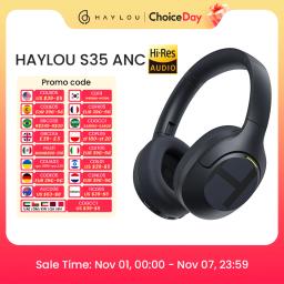 HAYLOU S35 ANC Wireless Bluetooth 5.2 Headphones 42dB Over-ear Noise Cancellation Headsets 40mm Driver 60H Playtime Earphones