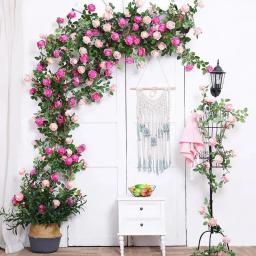 2.5M Artificial Peony Rattan Rose Flowers Rattan Peony String Wedding Party Holiday Garden Home Decoration