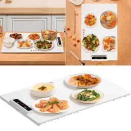 Electric Warming Tray with Adjustable Temperature Foldable Food Warmer Silicone Fast Heating for Parties Family Gatherings