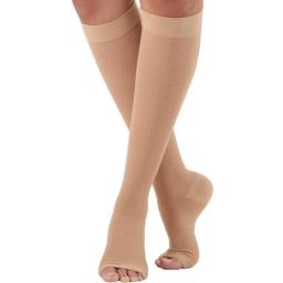 S-XL Elastic Open Toe Knee High Stockings Calf Compression Stockings Varicose Veins Treat Shaping Graduated Pressure Stockings