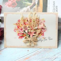 New Romantic Flower Birthday Christmas Card Greeting Cards Set Postcard Party Wedding Thank You Decorations Creative Girl Gifts