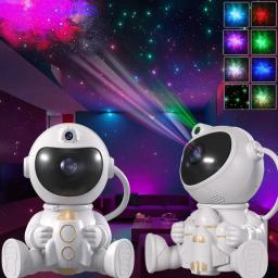 Rocket Astronaut LED Star Galaxies Projector Night Light Starry Sky Porjectors Lamp For Decoration Bedroom Room Decor Kids Gift