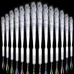 24-80PCS White Fiber Optic Wands Glow Sticks LED Light up Wedding Wand Birthday Bridal Shower Glow in The Dark Party Favors