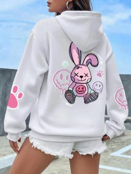 Hip Hop Street Casual Printed Female Hoodies Fashion Hoodie Oversize Loose New Sweatshirts Autumn Warm Fleece Clothing