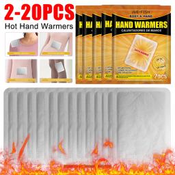 2-20pcs Disposable Hand Warmer Value Pack Self-heating Cold-proof Warming Abdomen Warming Patch Warm Body Patch Outdoor Supplies