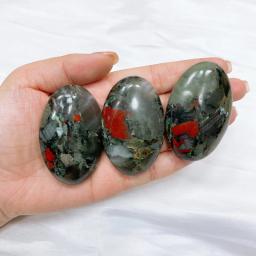 Natural African Blood Palm Stone Crystal Quartz hot compress Massage Reiki Healing Eliminating Fatigue Toy Home Decor Gift