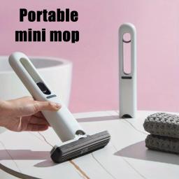 Mini Mop Powerful Squeeze Folding Floor Washing Home Cleaning Mops Self-squeezing Desk Cleaner Glass Household Cleaning Tools